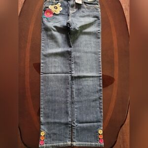 2 pairs of Gymboree Jeans Size 10, NWT. Embroidered Flowers and hearts